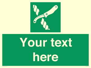 Custom sign safe condition Liferaft knife